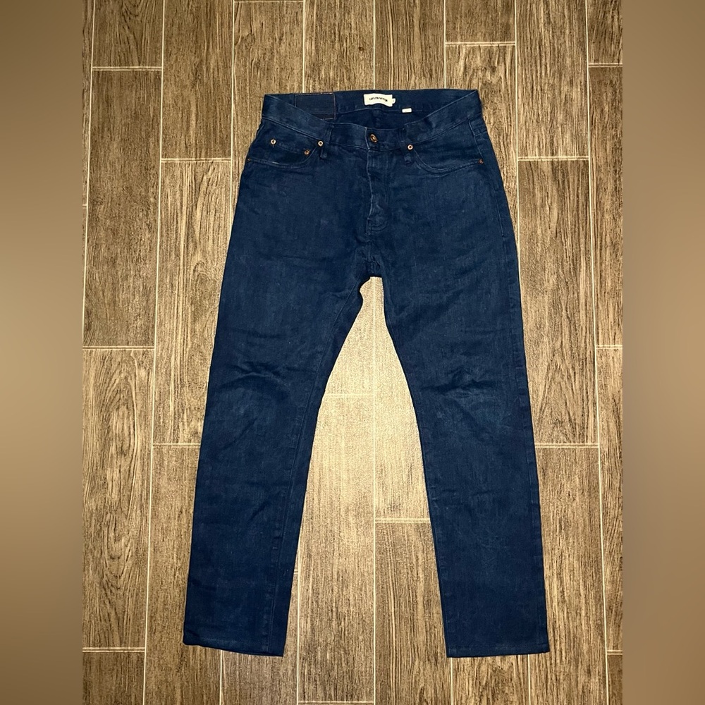 Taylor Stitch Pants Mens 30 Blue Button Fly Slim Fit Hemp Cotton Blend